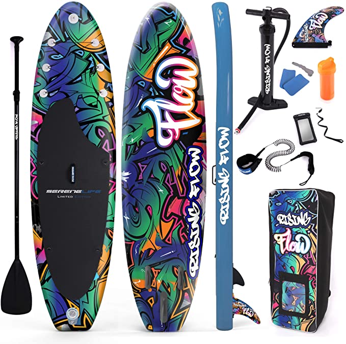 SereneLife Inflatable Stand Up Paddle Board (Graffiti) - Is this the best designed SUP?