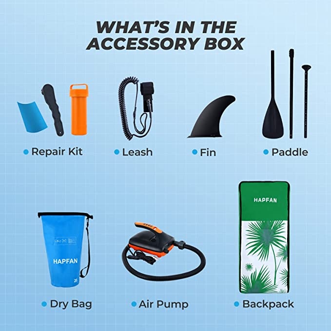 What-accessories-come-with-hapfan-paddleboard